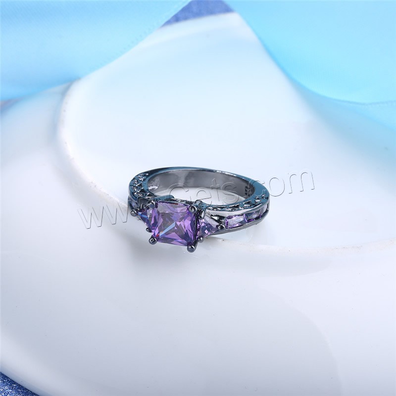 El anillo de dedo Newegg®, metal, chapado en color plomo negro, diverso tamaño para la opción & para mujer & con circonia cúbica, 8mm, Vendido por UD