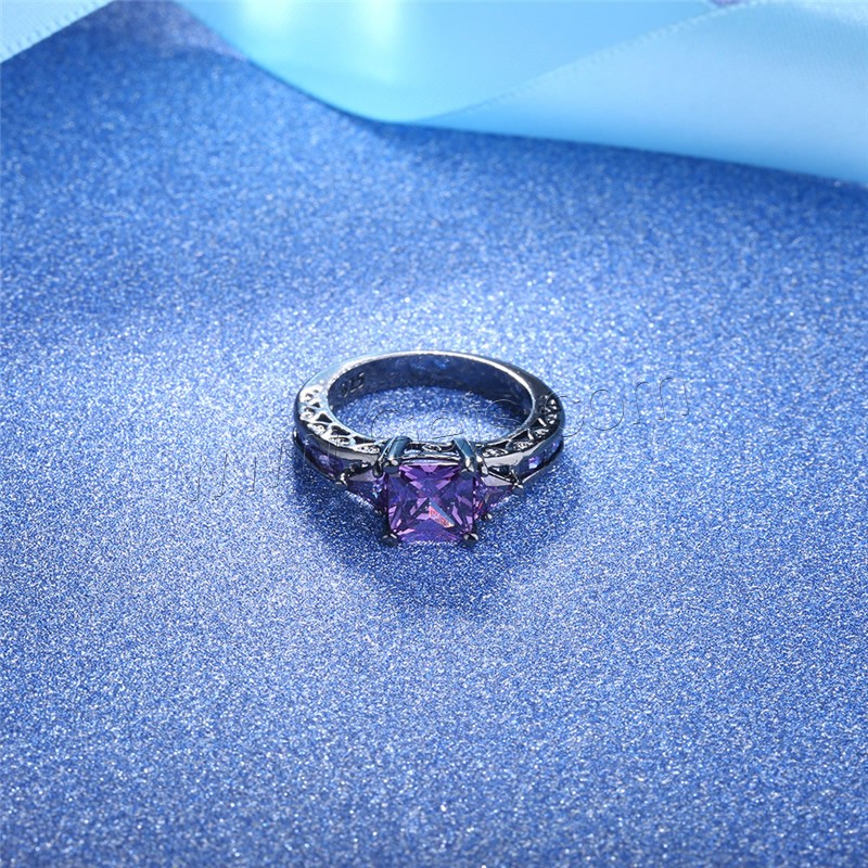 Палец кольцо Newegg®, Латунь, черный свнец, разный размер для выбора & Женский & с кубическим цирконием, 8mm, продается PC