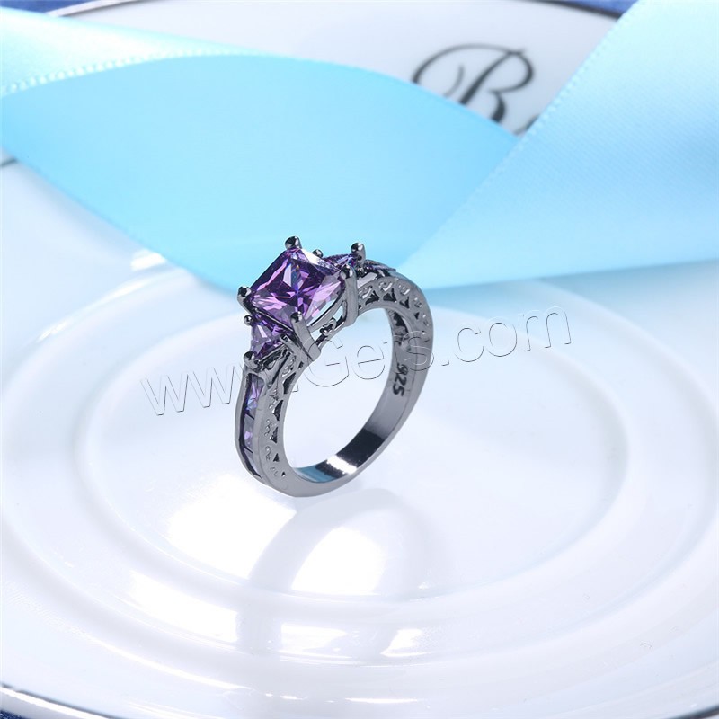 El anillo de dedo Newegg®, metal, chapado en color plomo negro, diverso tamaño para la opción & para mujer & con circonia cúbica, 8mm, Vendido por UD