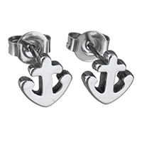 Stainless Steel Stud Earring, Anchor, nautical pattern & for woman, original color 