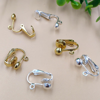 Iron Clip On Earring Finding, plated lead & cadmium free, 15mm 