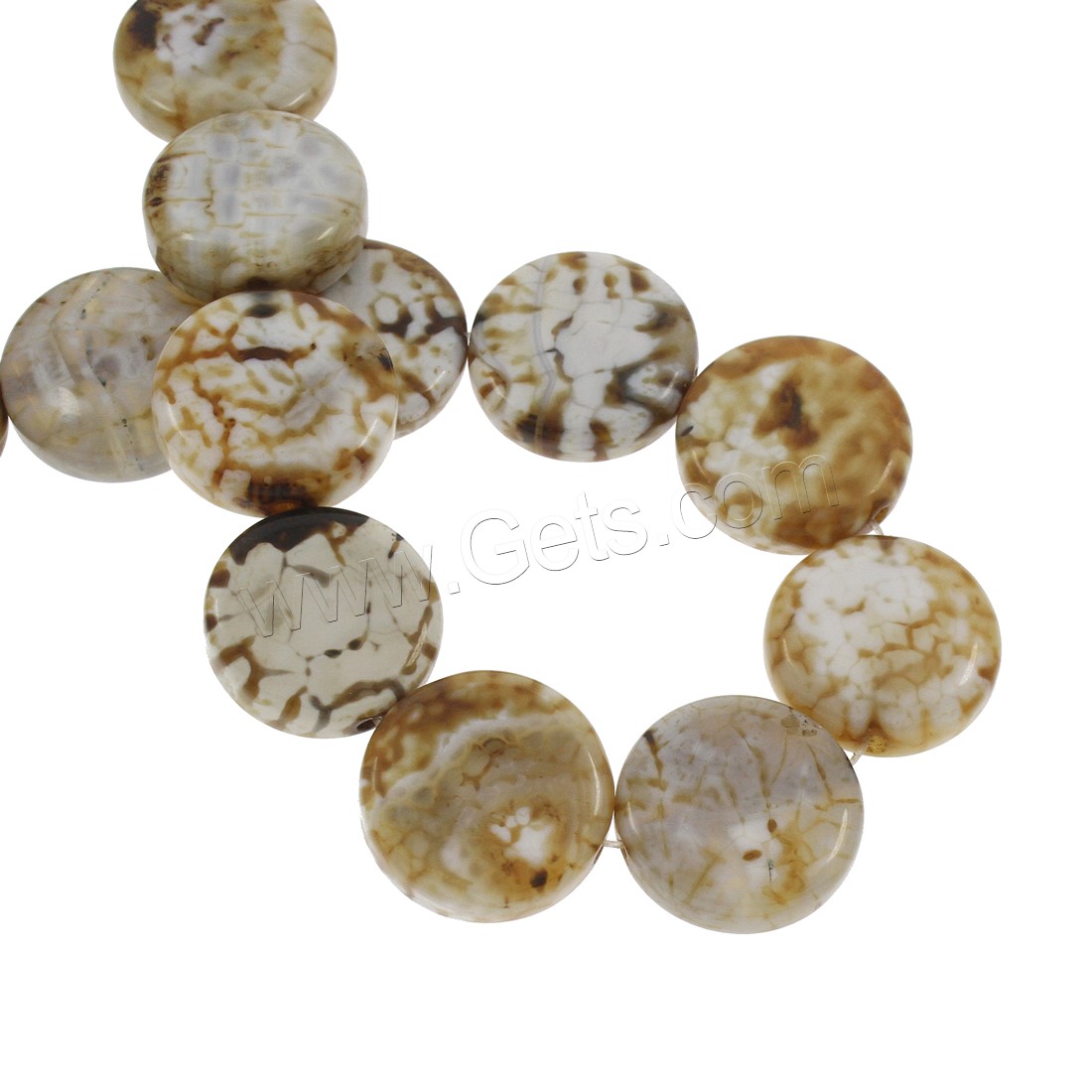 Leopard Print Agate Beads, Flat Round, different size for choice, Hole:Approx 1mm, Length:14 Inch, Sold By Strand