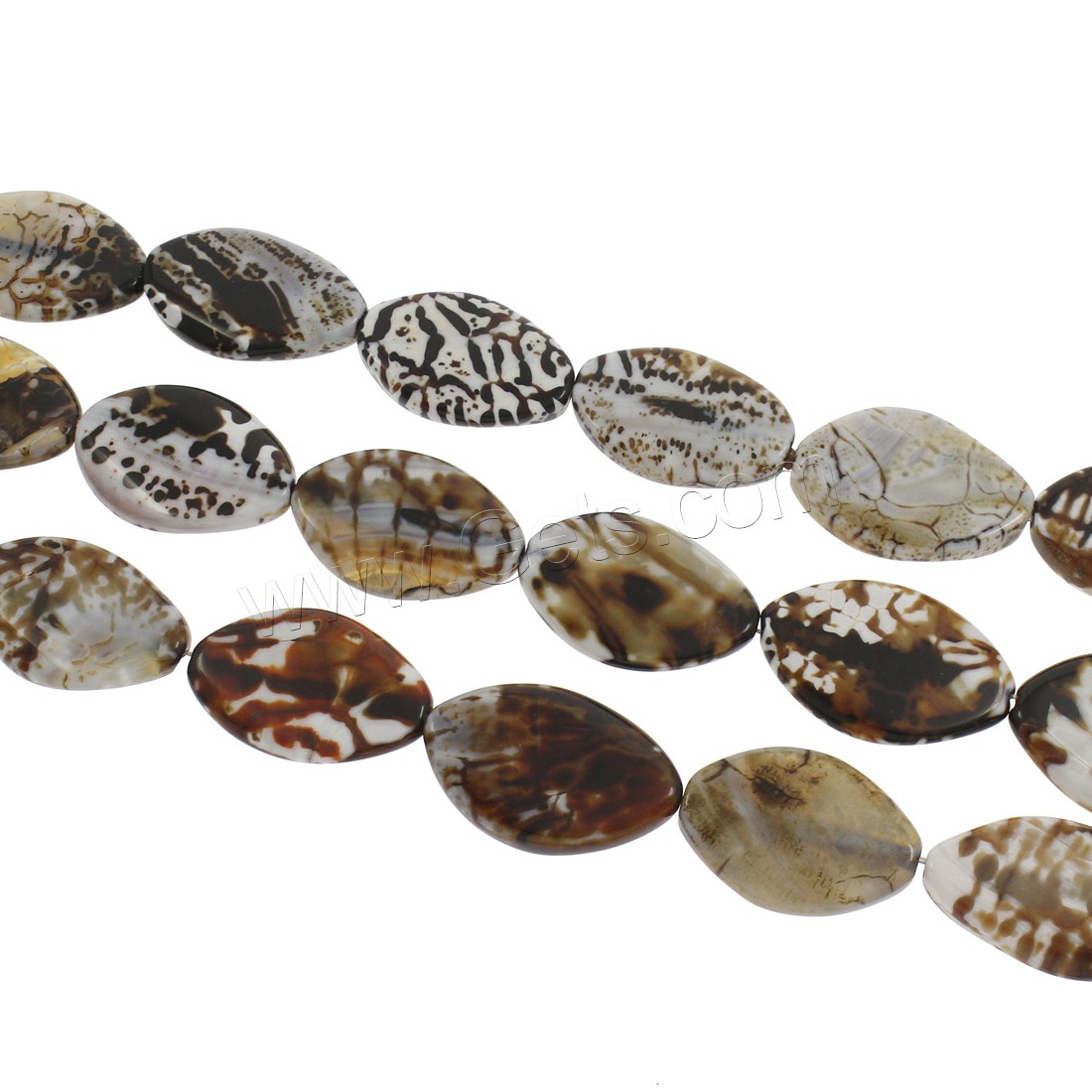 Leopard Print Agate Beads, Oval, different size for choice, Hole:Approx 1.5mm, Length:13 Inch, Sold By Strand