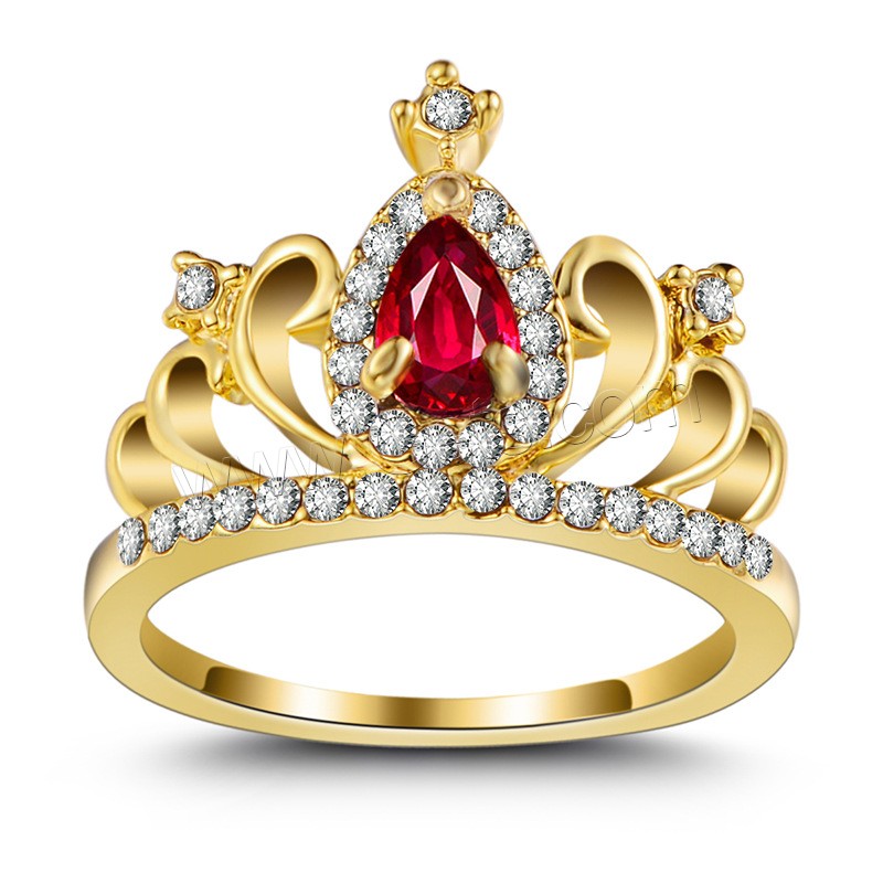 立方ジルコニアの指輪, 亜鉛合金, 王冠, メッキ, 異なるサイズの選択 & 女性用 & キュービックジルコニアのある, 無色, 売り手 パソコン