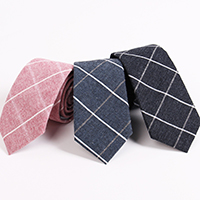 Cravates, coton, Jacquard, damier & pour homme, plus de couleurs à choisir 38mm, Vendu par brin