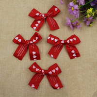 Bijoux de noeud Papillon, ruban de satin, avec le motif de coeur & avec le motif de lettre, rouge Vendu par PC
