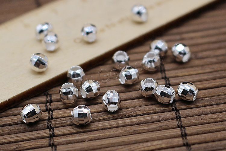 Sterling Silver Faceted Beads, 925 Sterling Silver, Round, plated, different size for choice, more colors for choice, Sold By PC