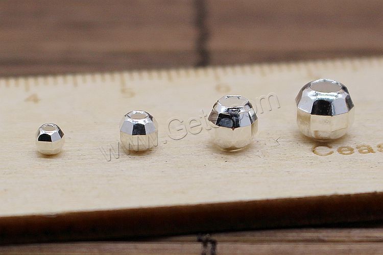Sterling Silver Faceted Beads, 925 Sterling Silver, Round, plated, different size for choice, more colors for choice, Sold By PC