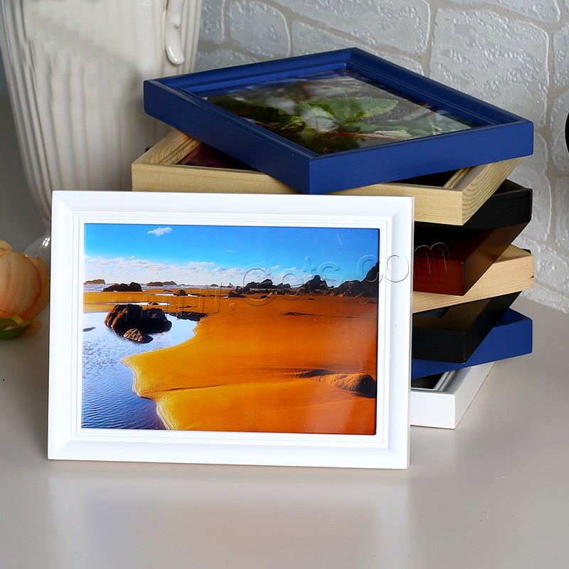 Marco de fotos madera, Rectángular, Disponible para tablero de mesa o pared colgante & diverso tamaño para la opción, más colores para la opción, Vendido por UD