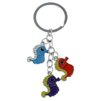 Enamel Zinc Alloy Key Chain, Seahorse, platinum color plated, nickel, lead & cadmium free Approx 26mm Approx 3.7 Inch 