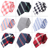 Cravates, coton, Jacquard, modèles différents pour le choix & pour homme 38mm, Vendu par brin