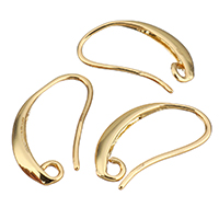 Brass Hook Earwire, real gold plated, with loop Approx 1.7mm 