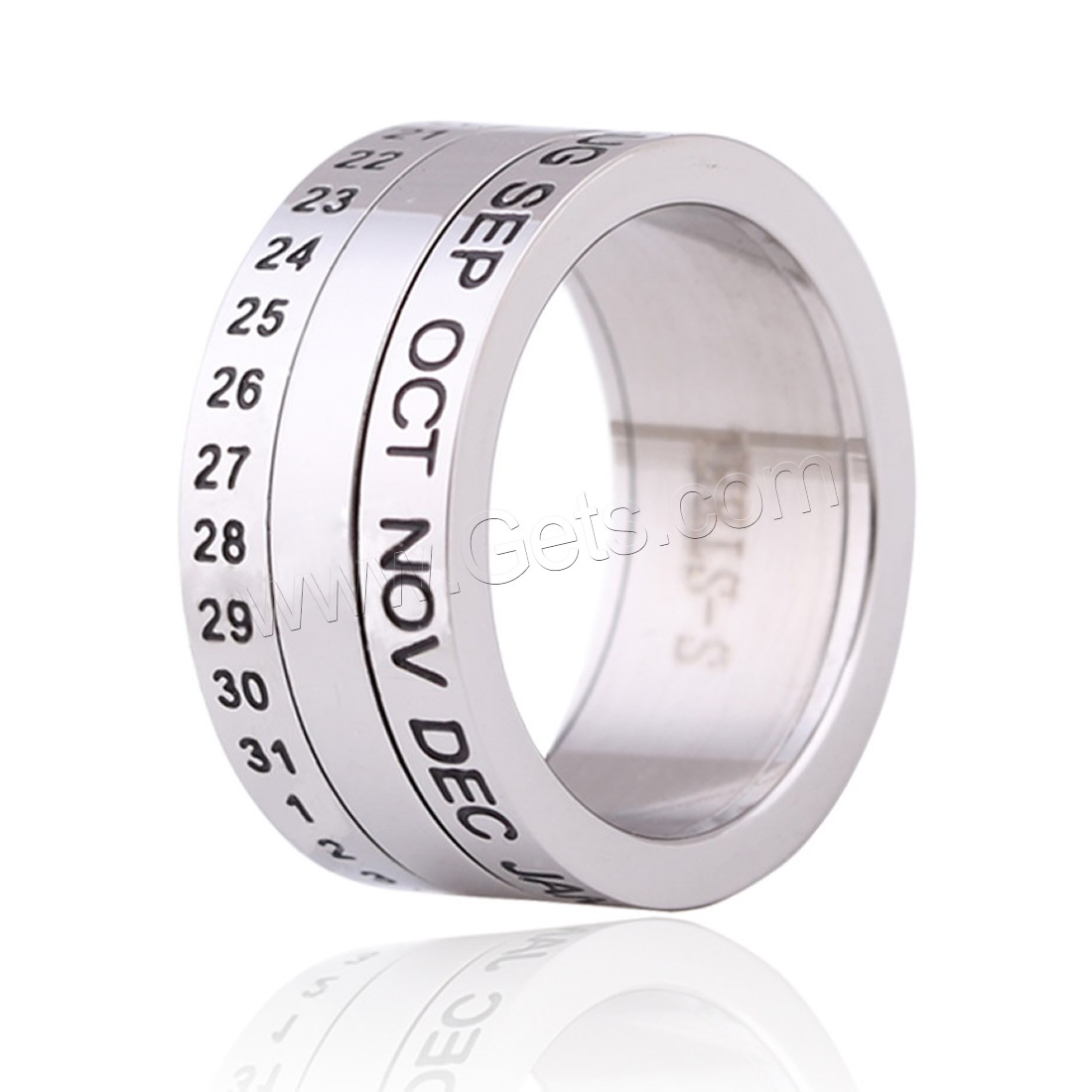 Titanium Steel Finger Ring, different size for choice & for woman, original color, 8mm, Sold By PC