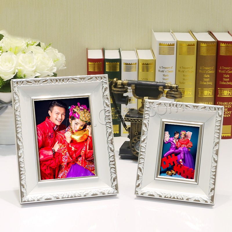 Polystyrene Picture Frame, Rectangle, Available For Table Top or Wall-Hanging & different size for choice, more colors for choice, Sold By PC