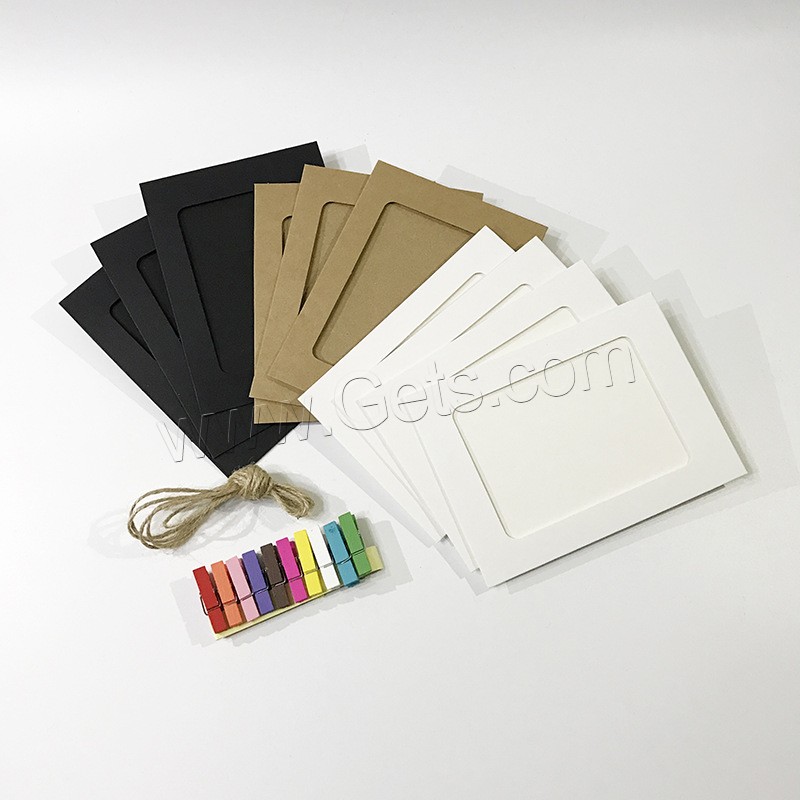 Wood Photo Frame, Paper, Rectangle, different size for choice, 10PCs/Set, Sold By Set