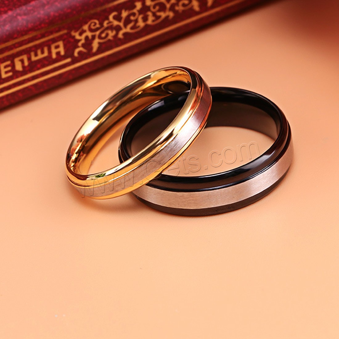 Titanium Steel Couple Ring, plated, Unisex & different size for choice, 6mm,4mm, Sold By PC