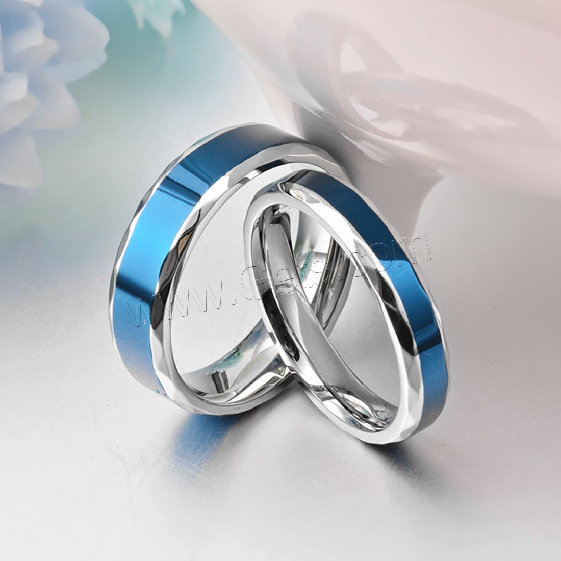 カップルの指輪, チタン鋼, メッキ, ユニセックス & 異なるサイズの選択, 2色の異なる, 6mm,4mm, 売り手 パソコン