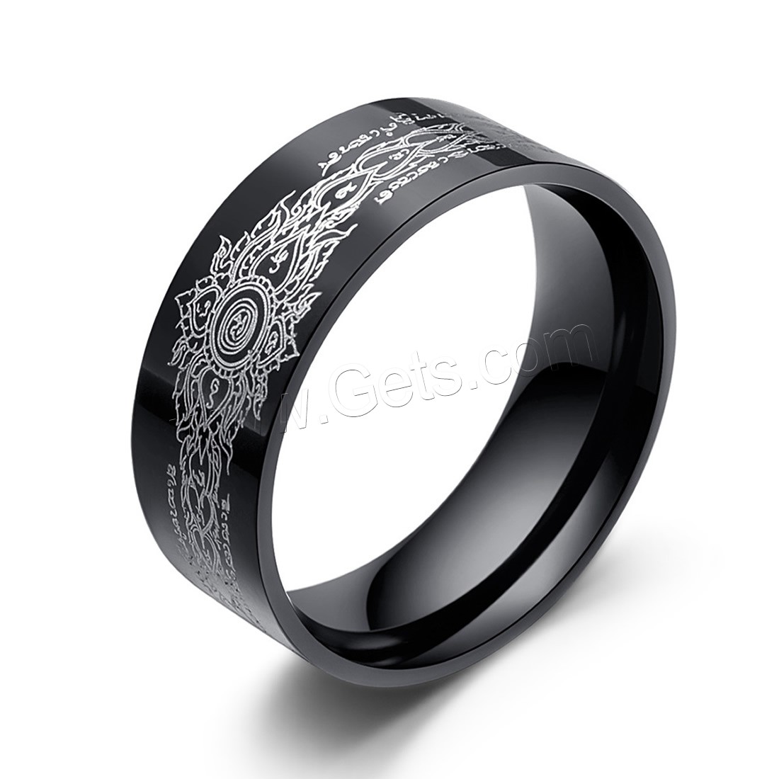 Titanium Steel Finger Ring, plumbum black color plated, Unisex & different size for choice, 8mm, Sold By PC