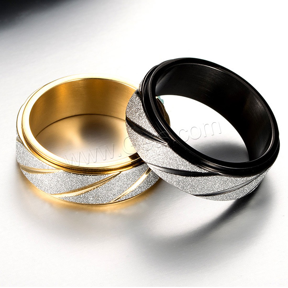 Partículas de acero anillo, chapado, rotativo & unisexo & diverso tamaño para la opción & glaseado, más colores para la opción, 8mm, Vendido por UD