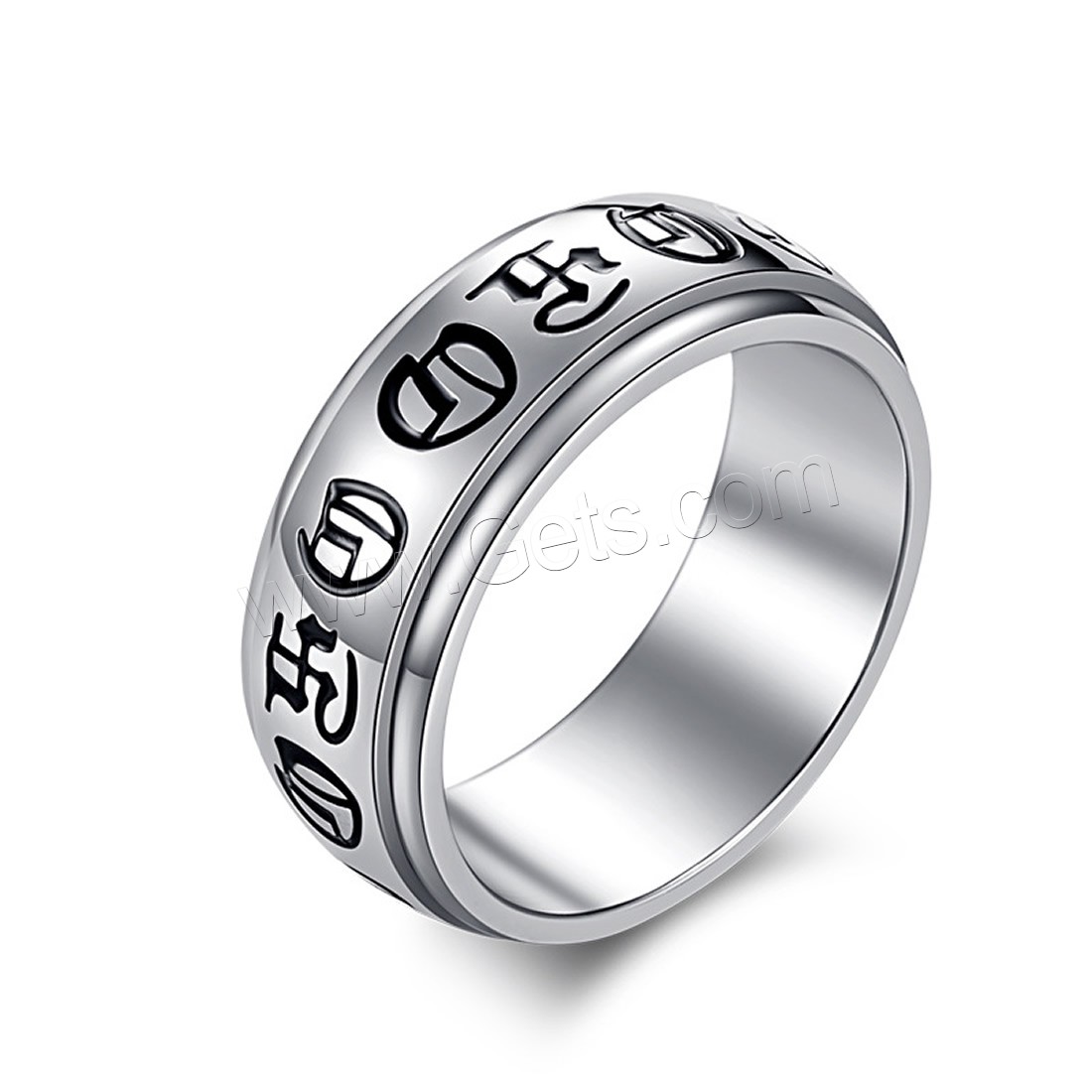 チタン鋼の指環, チタン鋼, プラチナカラーメッキ, 回転式 & ユニセックス & 異なるサイズの選択, 8mm, 売り手 パソコン
