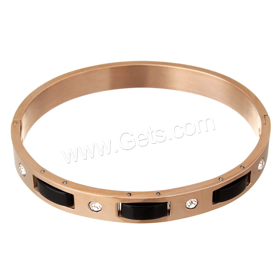 Stainless Steel Bangle, with Resin, plated, different size for choice & for woman & with rhinestone, more colors for choice, Sold By PC
