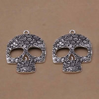 Zinc Alloy Skull Pendants, antique silver color plated, lead & cadmium free Approx 1.5mm 