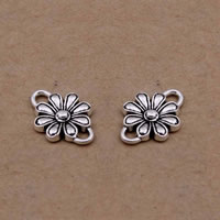 Flower Zinc Alloy Connector, antique silver color plated, 1/1 loop, lead & cadmium free Approx 1.5mm 