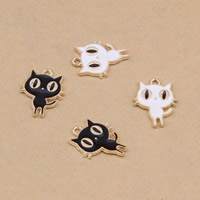 Zinc Alloy Animal Pendants, Cat, gold color plated, enamel lead & cadmium free Approx 1.5mm, Approx 