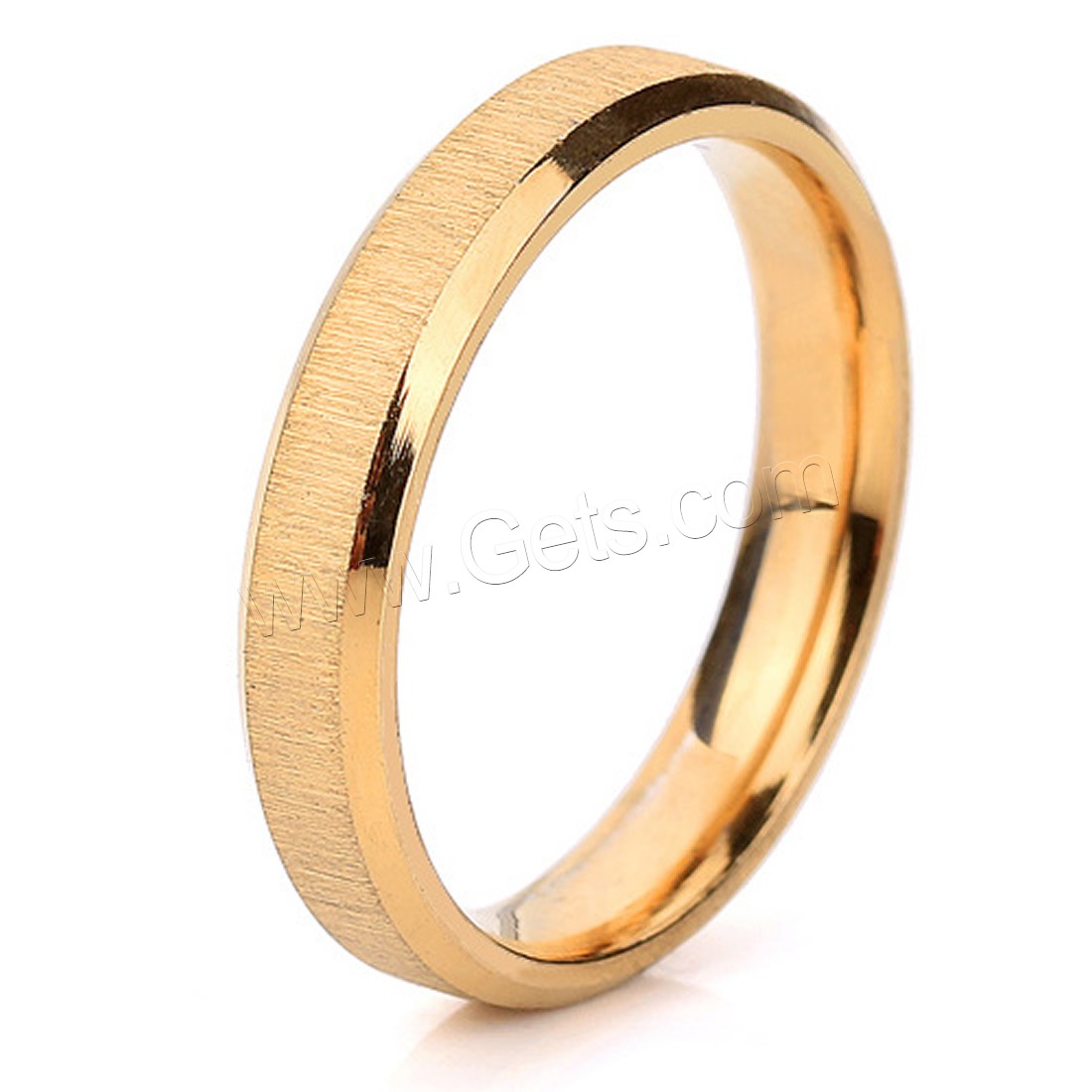 Unisex Finger Ring, Titanium Steel, Donut, gold color plated, different size for choice, 3mm, Sold By PC