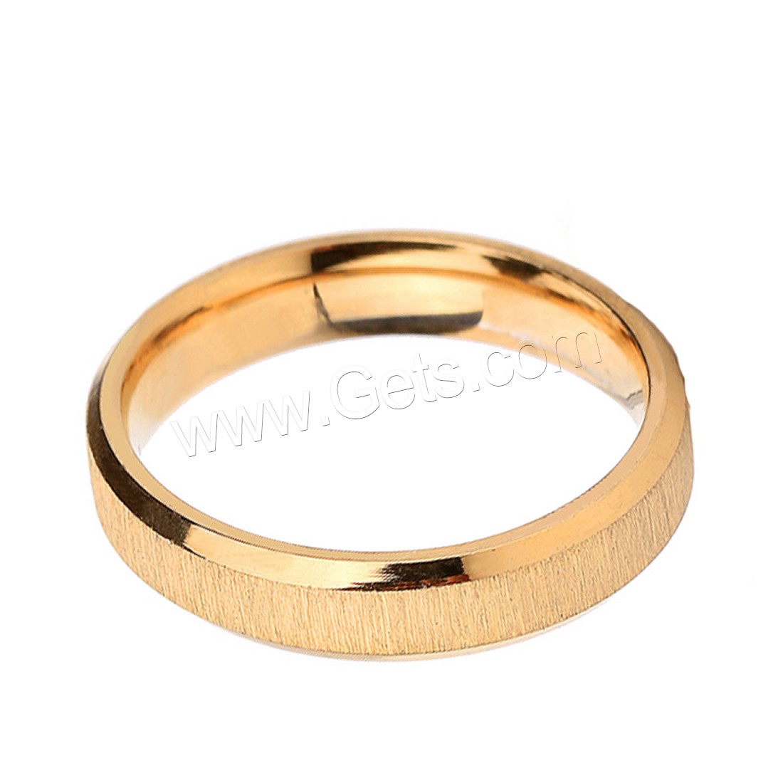 Unisex-Finger-Ring, Titanstahl, Kreisring, goldfarben plattiert, verschiedene Größen vorhanden, 3mm, verkauft von PC
