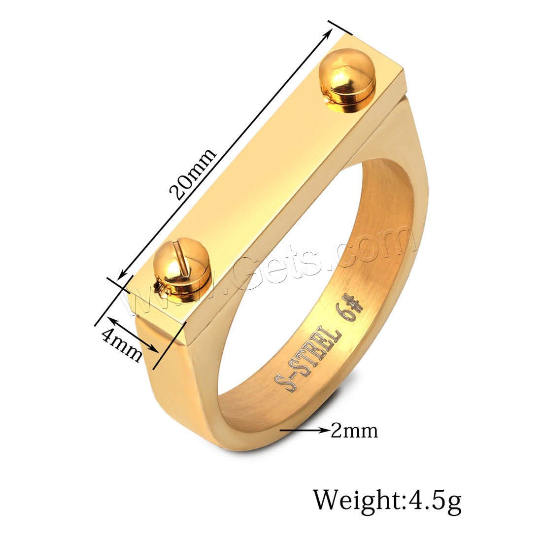 ユニセックス指輪, ステンレス, メッキ, 異なるサイズの選択, 無色, 20x4x2mm, 売り手 パソコン