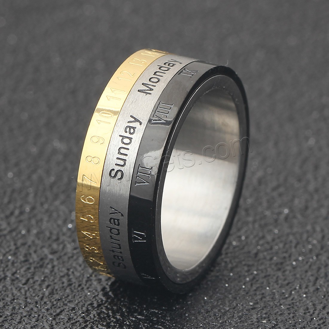 Нержавеющая сталь Человек палец кольцо, титан, Другое покрытие, разный размер для выбора & Мужский, 8x2mm, продается PC