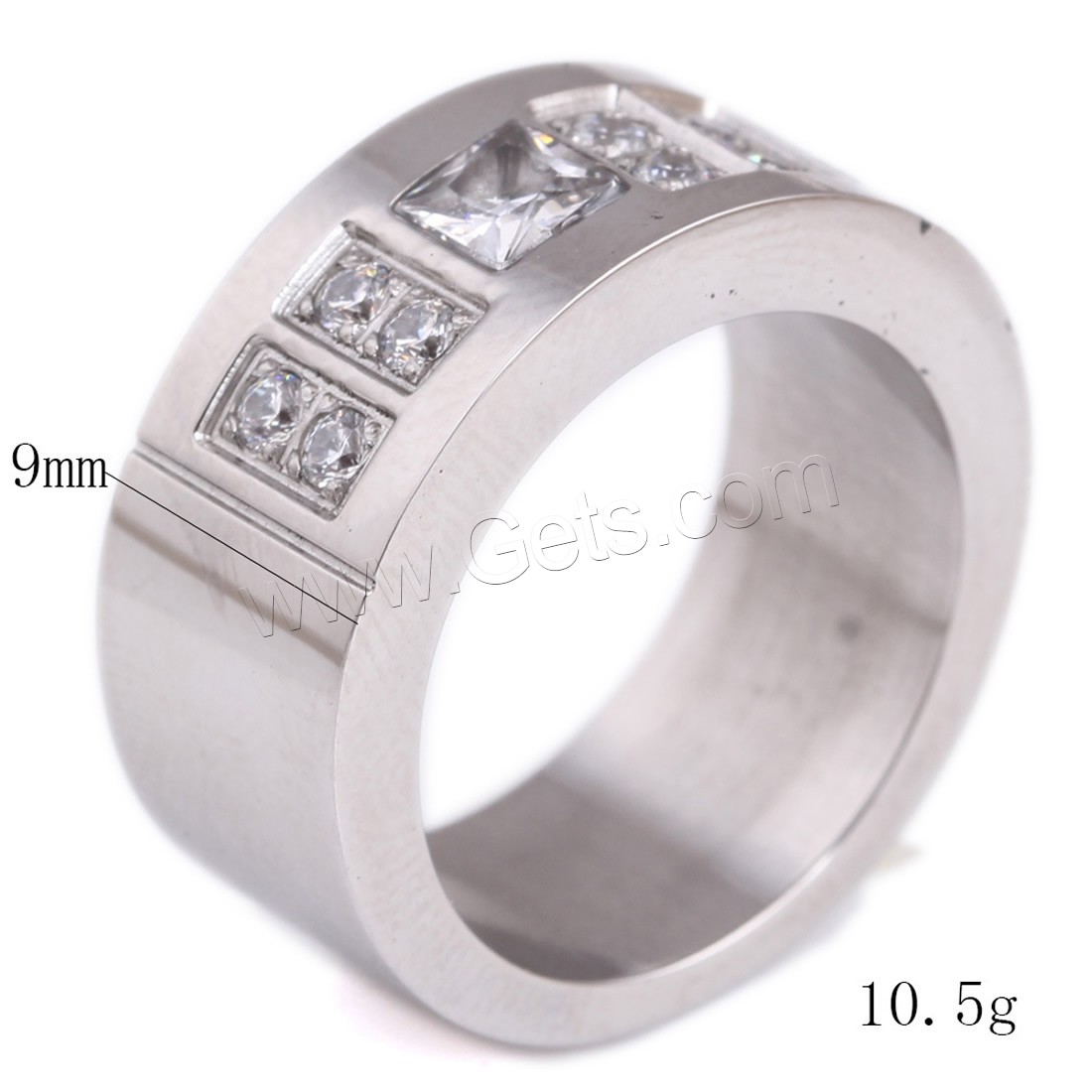 チタン鋼の指環, チタン鋼, 異なるサイズの選択 & 女性用 & ライン石のある, オリジナルカラー, 9mm, 売り手 パソコン