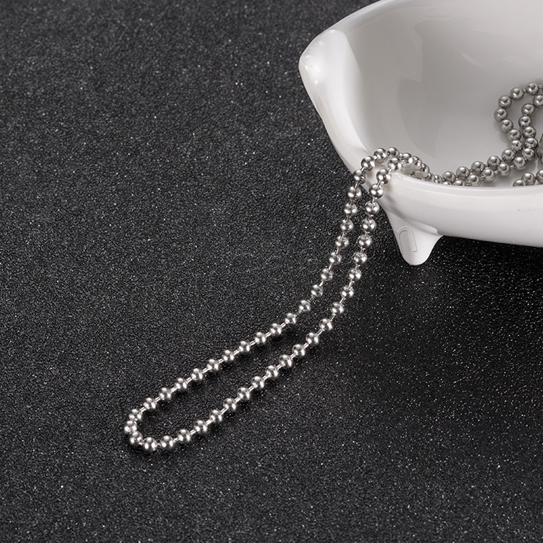 Titanium Steel Necklace Chain, platinum color plated, Unisex & different size for choice & ball chain, Sold By Strand
