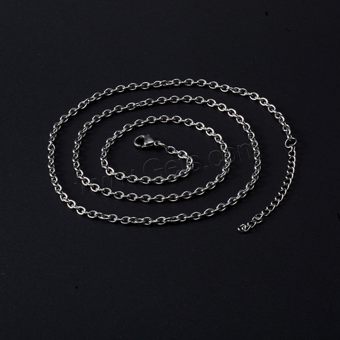 Titanium Steel Necklace Chain, with 50mm extender chain, platinum color plated, Unisex & different size for choice & oval chain, Length:Approx 21.6 Inch, Sold By Strand