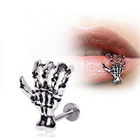 Stainless Steel Lip Ring, plated, for woman 