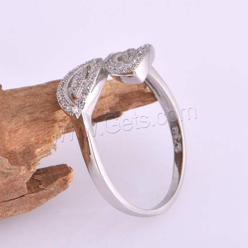 Kubishce Zirkonia Ringe, Messing, platiniert, verschiedene Größen vorhanden & für Frau & mit kubischem Zirkonia, verkauft von PC