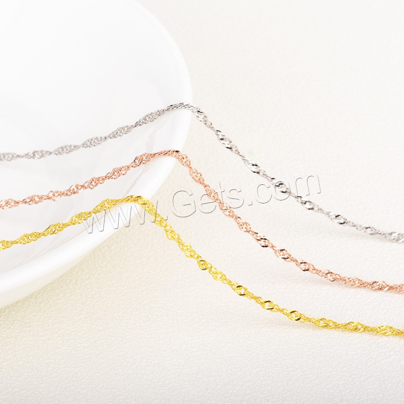 Collar de cadena de plata esterlina, plata de ley 925, chapado, longitud diferente para la opción, más colores para la opción, 1mm, Vendido por Sarta