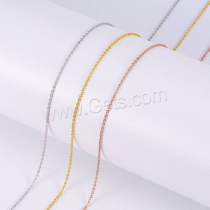 Sterling Silver Necklace Chain, 925 Sterling Silver, plated, different length for choice & oval chain, more colors for choice, 1.2mm, Sold By Strand