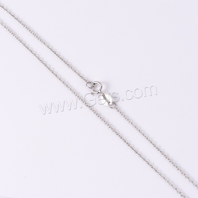 Sterling Silver Necklace Chain, 925 Sterling Silver, plated, different length for choice & oval chain, more colors for choice, 1.2mm, Sold By Strand