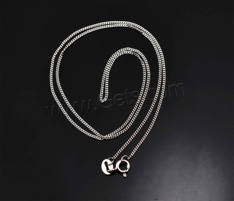 Sterling Silver Necklace Chain, 925 Sterling Silver, plated, different length for choice & twist oval chain, more colors for choice, 1mm, Sold By Strand