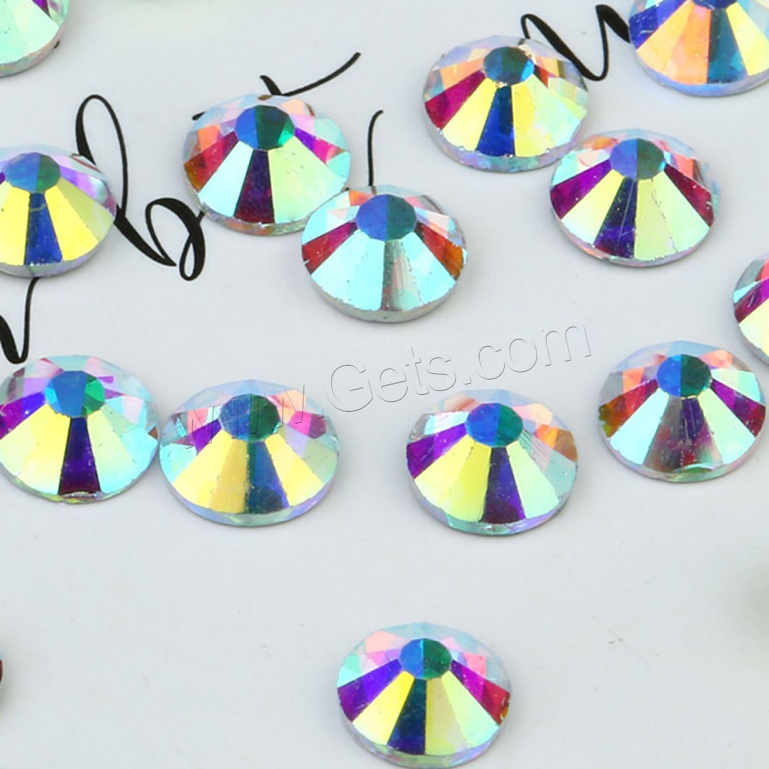 Crystal flat back cabochon, Flat Round, silver color plated, different size for choice & faceted, Crystal Vitrail Medium, Sold By Bag