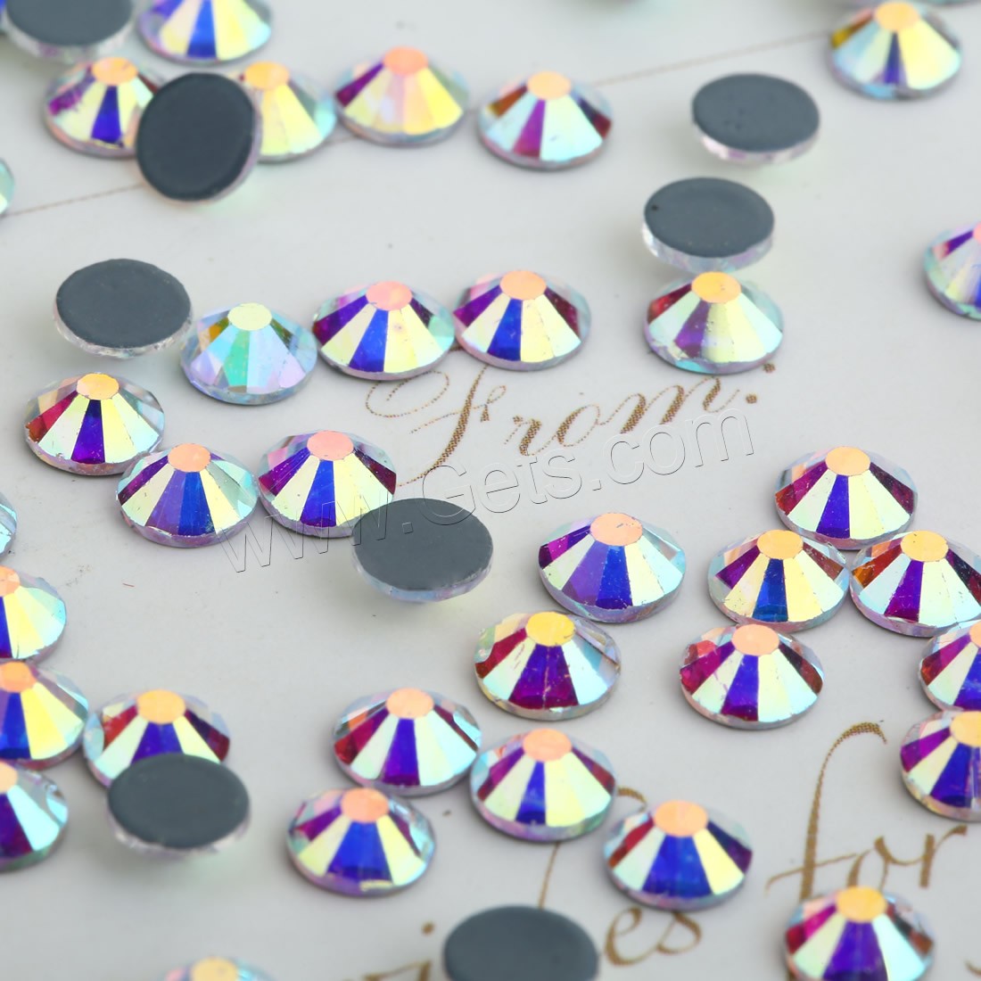 Crystal flat back cabochon, Flat Round, different size for choice & faceted, Crystal Vitrail Medium, Sold By Bag