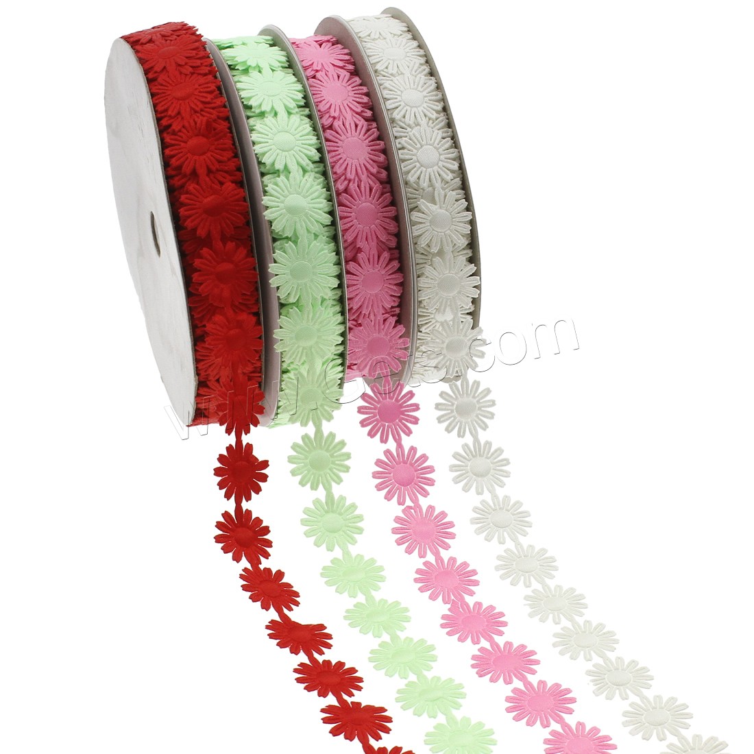 Fashion Cord Jewelry, Embossing Ribbon, with Paper, Flower, different size for choice, more colors for choice, 50Yards/Spool, Sold By Spool