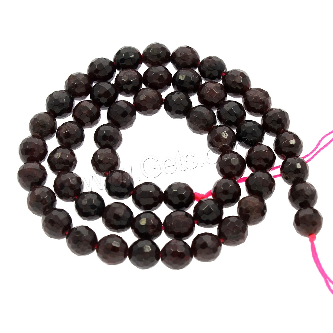 Natural Garnet Beads, Round, different size for choice & faceted, Hole:Approx 0.5mm, Length:Approx 15.5 Inch, Sold By Strand
