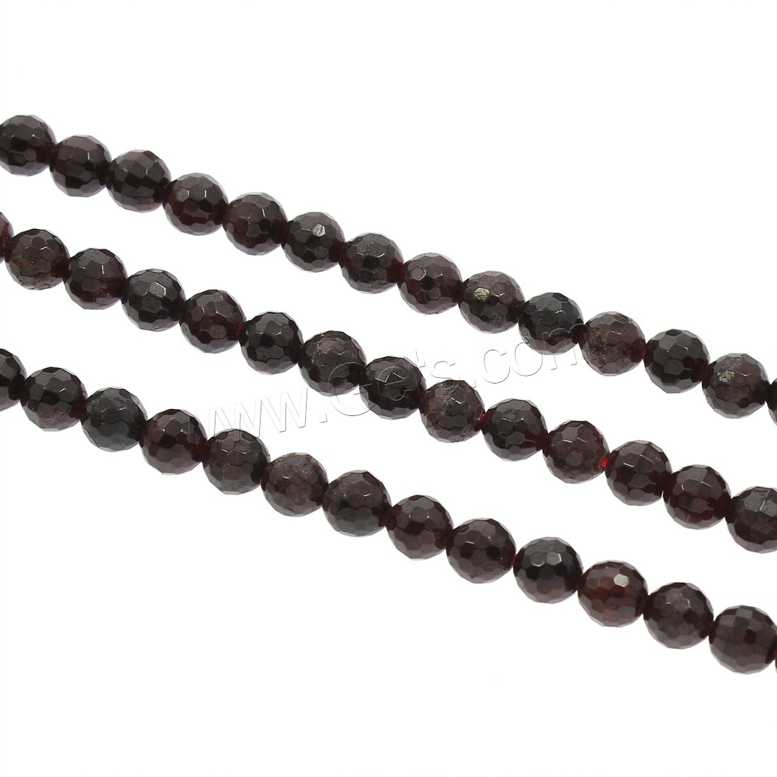 Natural Garnet Beads, Round, different size for choice & faceted, Hole:Approx 0.5mm, Length:Approx 15.5 Inch, Sold By Strand