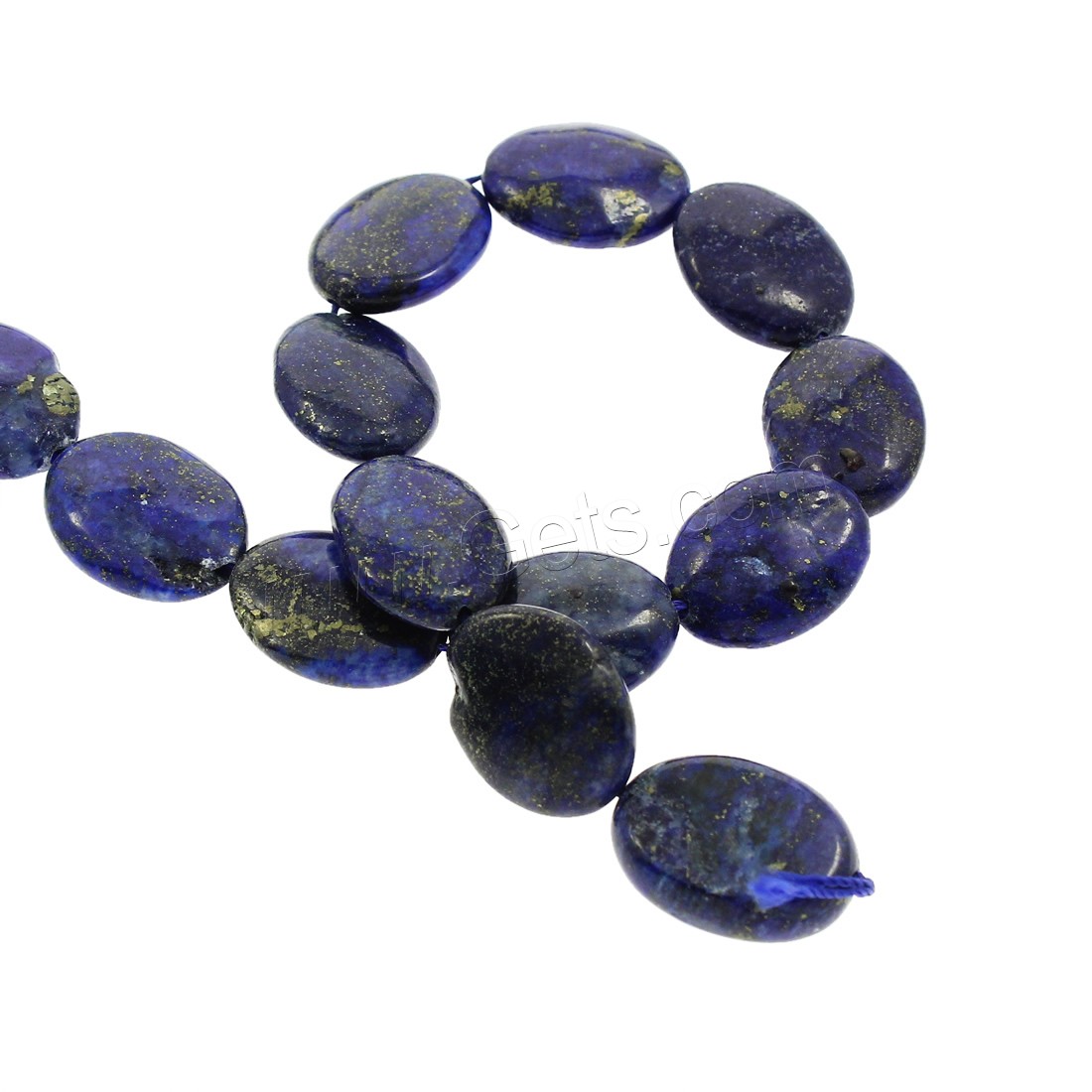 Perles de pierre lasurite naturelles, Lapis lazuli, ovale, Trou:Environ 1mm, Longueur:Environ 16.1 pouce, Vendu par brin