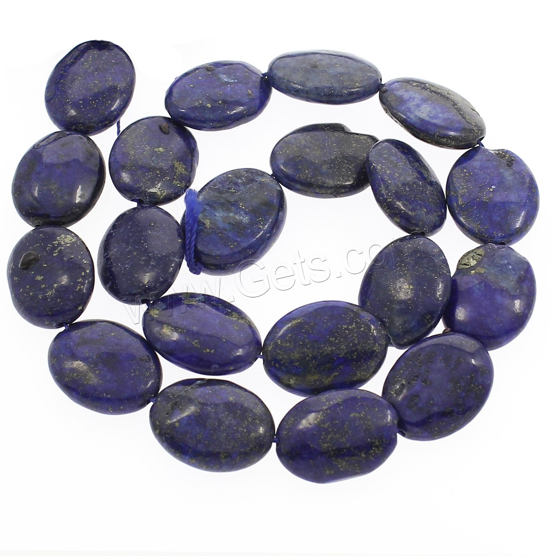 Perles de pierre lasurite naturelles, Lapis lazuli, ovale, Trou:Environ 1mm, Longueur:Environ 16.1 pouce, Vendu par brin