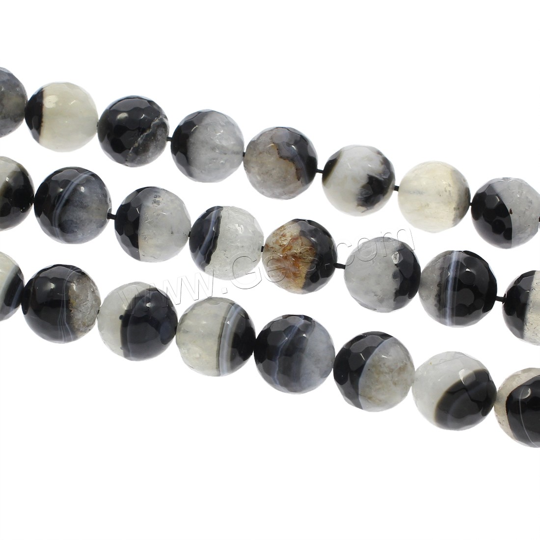 Natürliche Crackle Achat Perlen, Flachen Achat, rund, verschiedene Größen vorhanden & facettierte, Bohrung:ca. 2mm, Länge:ca. 14.7 ZollInch, verkauft von Strang