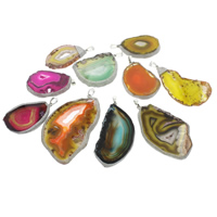 Lace Agate Pendants, with Zinc Alloy, mixed - Approx 6mm 